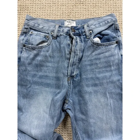 Twelve By Ontwelfth Jeans Womens Size 27 Blue Distressed Streetwear Baggy Denim - Picture 3 of 7